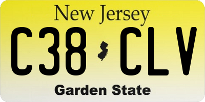 NJ license plate C38CLV