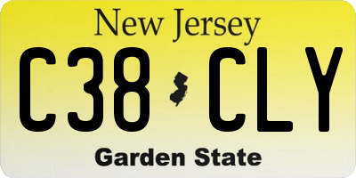 NJ license plate C38CLY