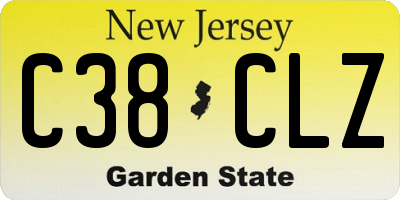 NJ license plate C38CLZ