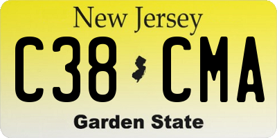 NJ license plate C38CMA