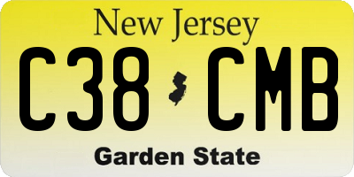NJ license plate C38CMB