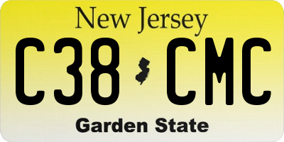 NJ license plate C38CMC