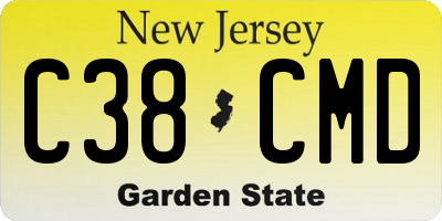 NJ license plate C38CMD