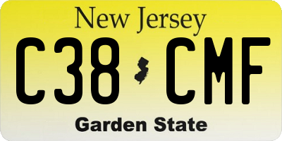 NJ license plate C38CMF
