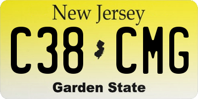 NJ license plate C38CMG