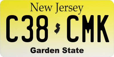 NJ license plate C38CMK
