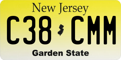 NJ license plate C38CMM