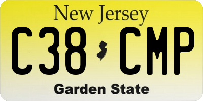 NJ license plate C38CMP