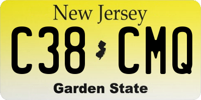 NJ license plate C38CMQ