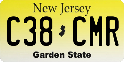 NJ license plate C38CMR