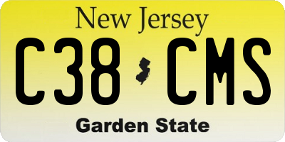 NJ license plate C38CMS