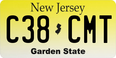 NJ license plate C38CMT