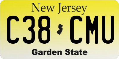 NJ license plate C38CMU