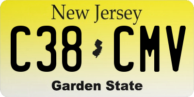 NJ license plate C38CMV