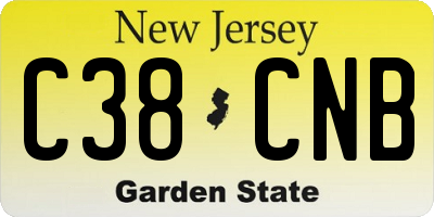NJ license plate C38CNB