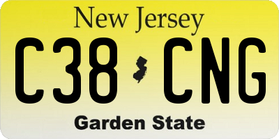 NJ license plate C38CNG