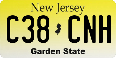 NJ license plate C38CNH