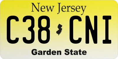 NJ license plate C38CNI