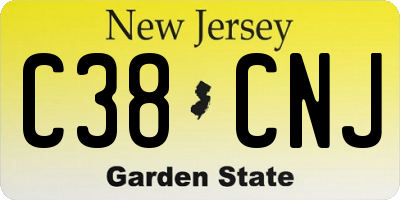 NJ license plate C38CNJ