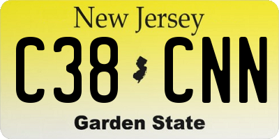 NJ license plate C38CNN