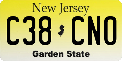NJ license plate C38CNO