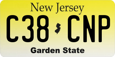 NJ license plate C38CNP