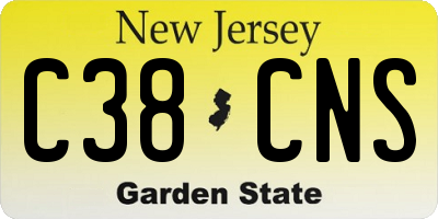 NJ license plate C38CNS