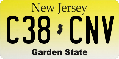 NJ license plate C38CNV