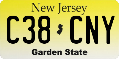 NJ license plate C38CNY