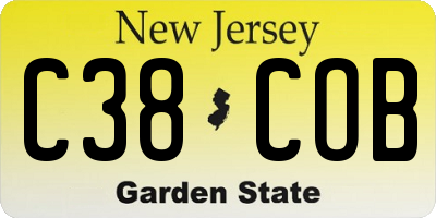 NJ license plate C38COB