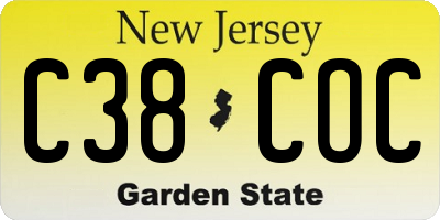 NJ license plate C38COC