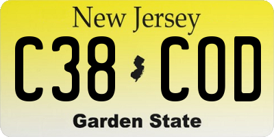 NJ license plate C38COD