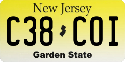 NJ license plate C38COI