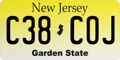 NJ license plate C38COJ