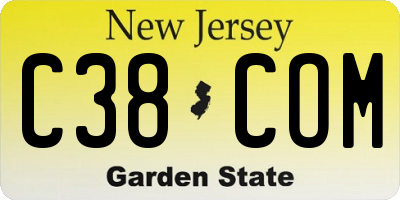 NJ license plate C38COM