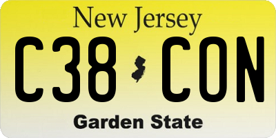 NJ license plate C38CON