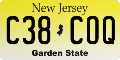 NJ license plate C38COQ