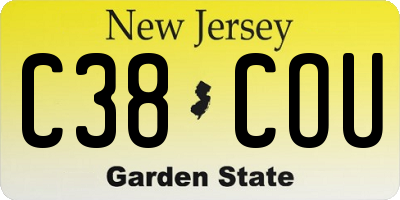 NJ license plate C38COU