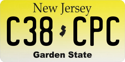 NJ license plate C38CPC