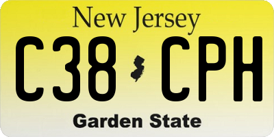 NJ license plate C38CPH