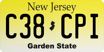 NJ license plate C38CPI