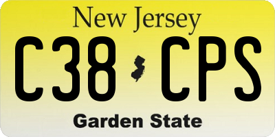 NJ license plate C38CPS