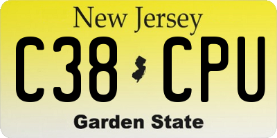 NJ license plate C38CPU