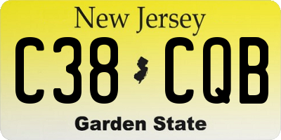 NJ license plate C38CQB