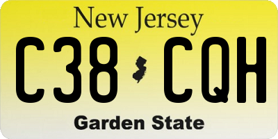 NJ license plate C38CQH