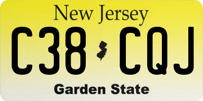 NJ license plate C38CQJ