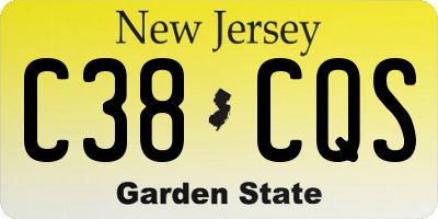 NJ license plate C38CQS