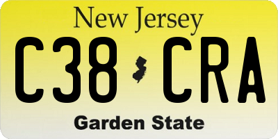 NJ license plate C38CRA