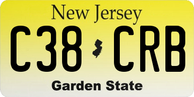 NJ license plate C38CRB