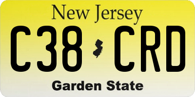 NJ license plate C38CRD